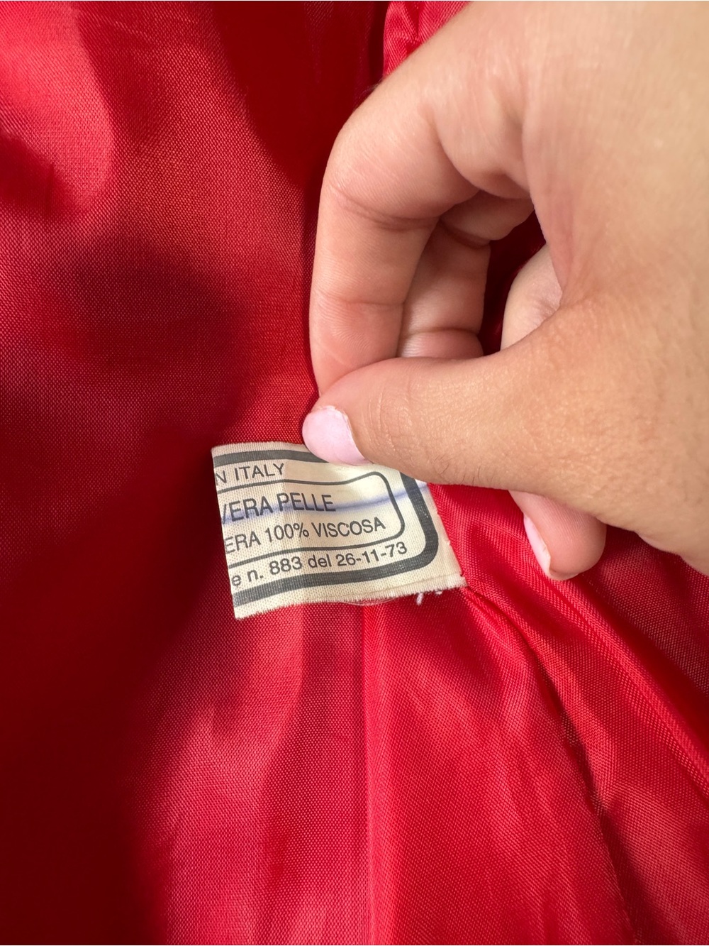 Vintage Vera Pelle Red Genuine Leather Blazer Jacket Italian Size S - Picture 5 of 8